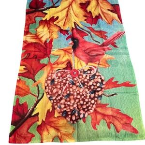 Plow & Hearth Autumn Cardinal Friends Garden‎ Flag 10x15" Double-Sided